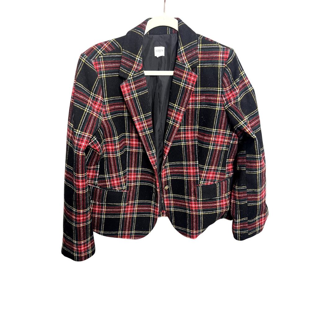 J. Crew Women Stewart Tartam Wool Blend School Blazer Medium Preppy Plaid